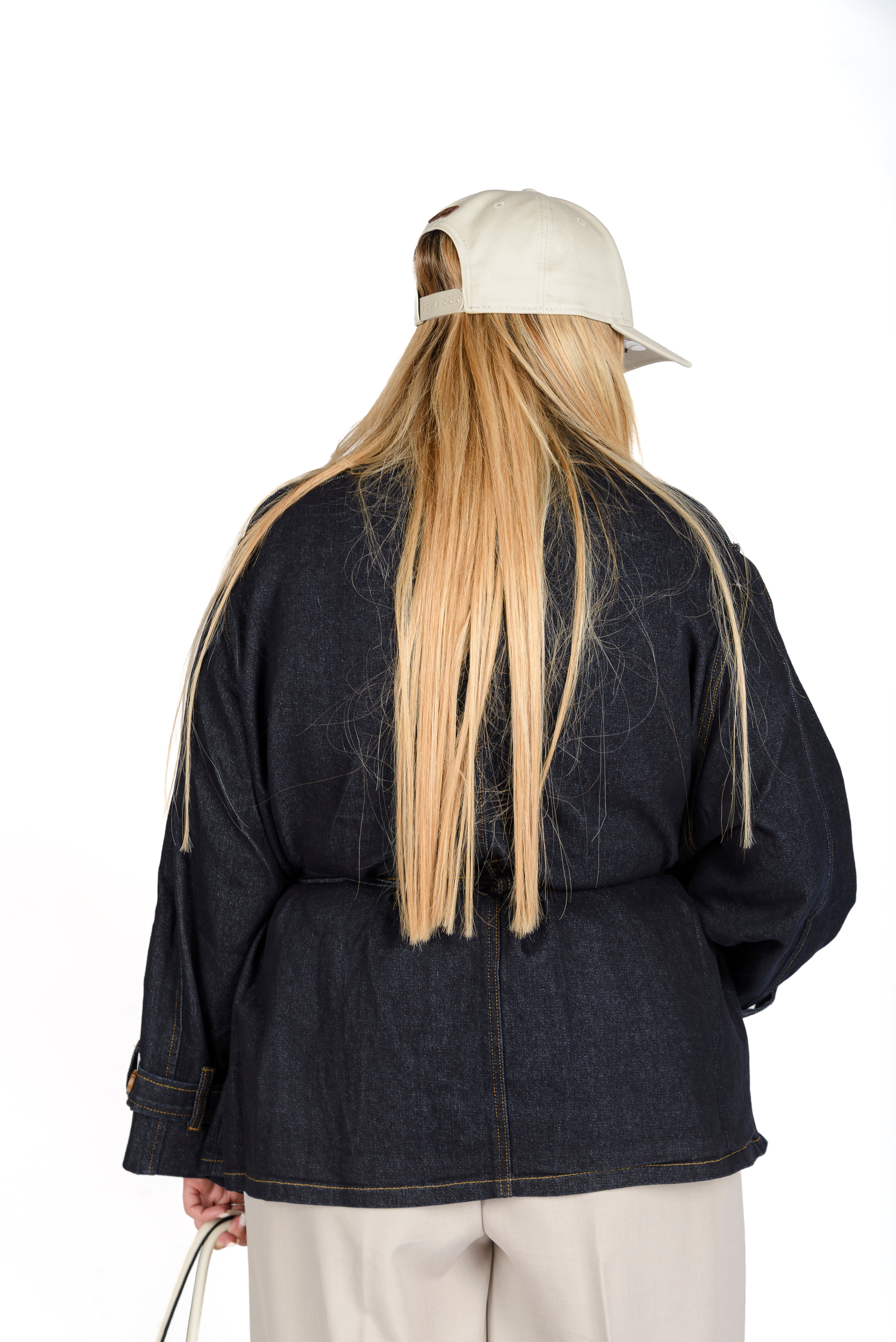 Denim Jacket Con Cintura