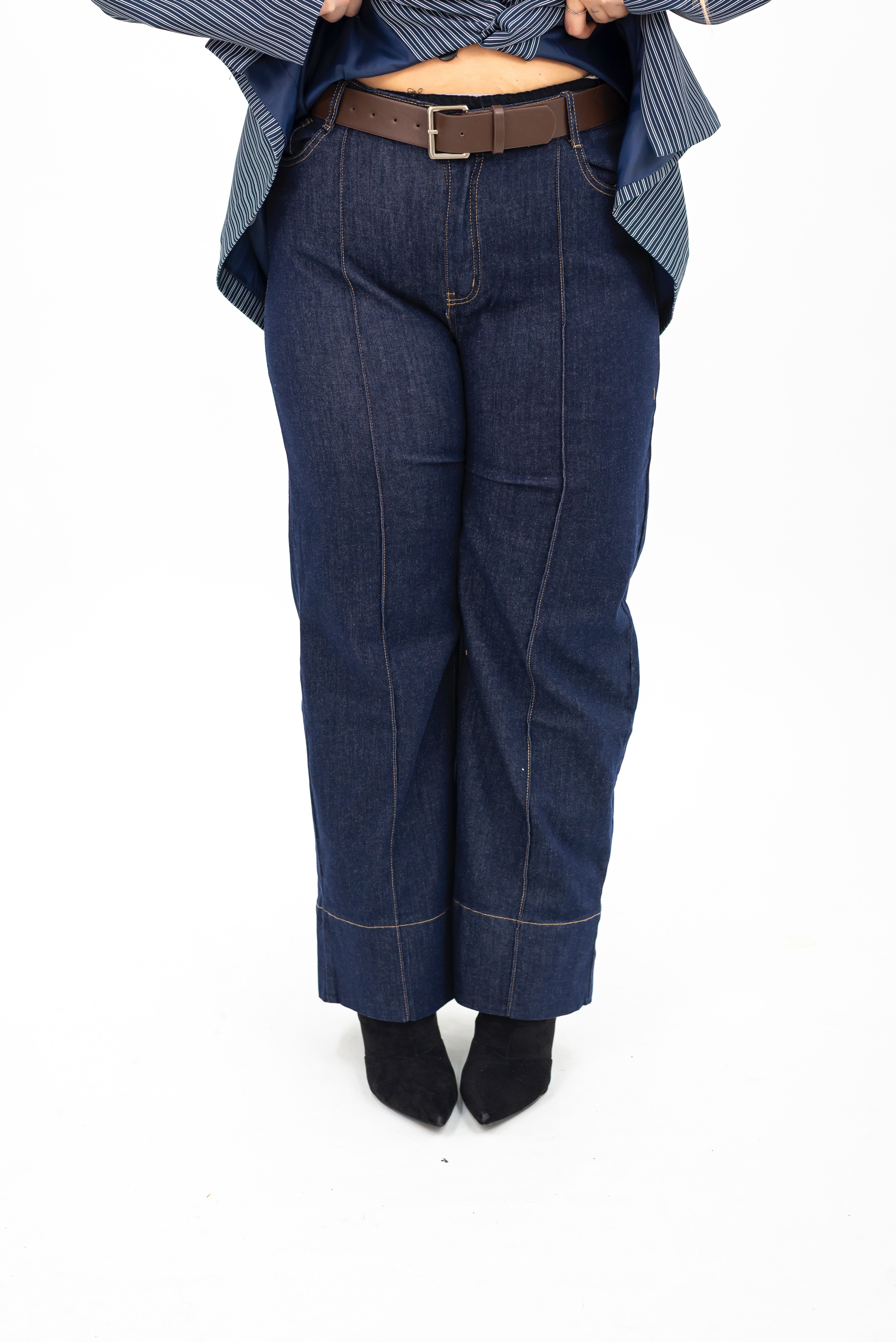 Jeans Fake Denim Cintura