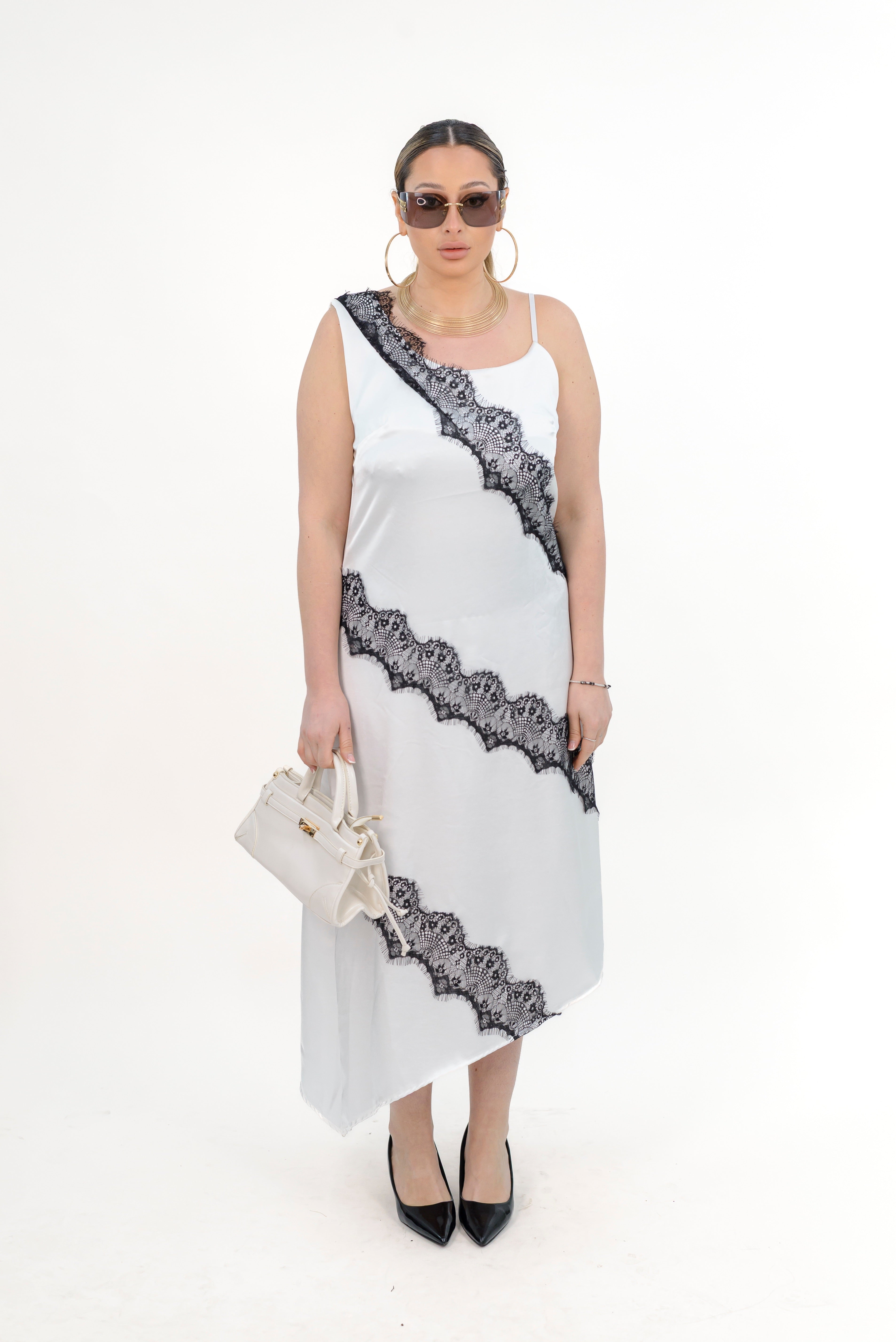 Dress Asimmetrico Con Pizzo