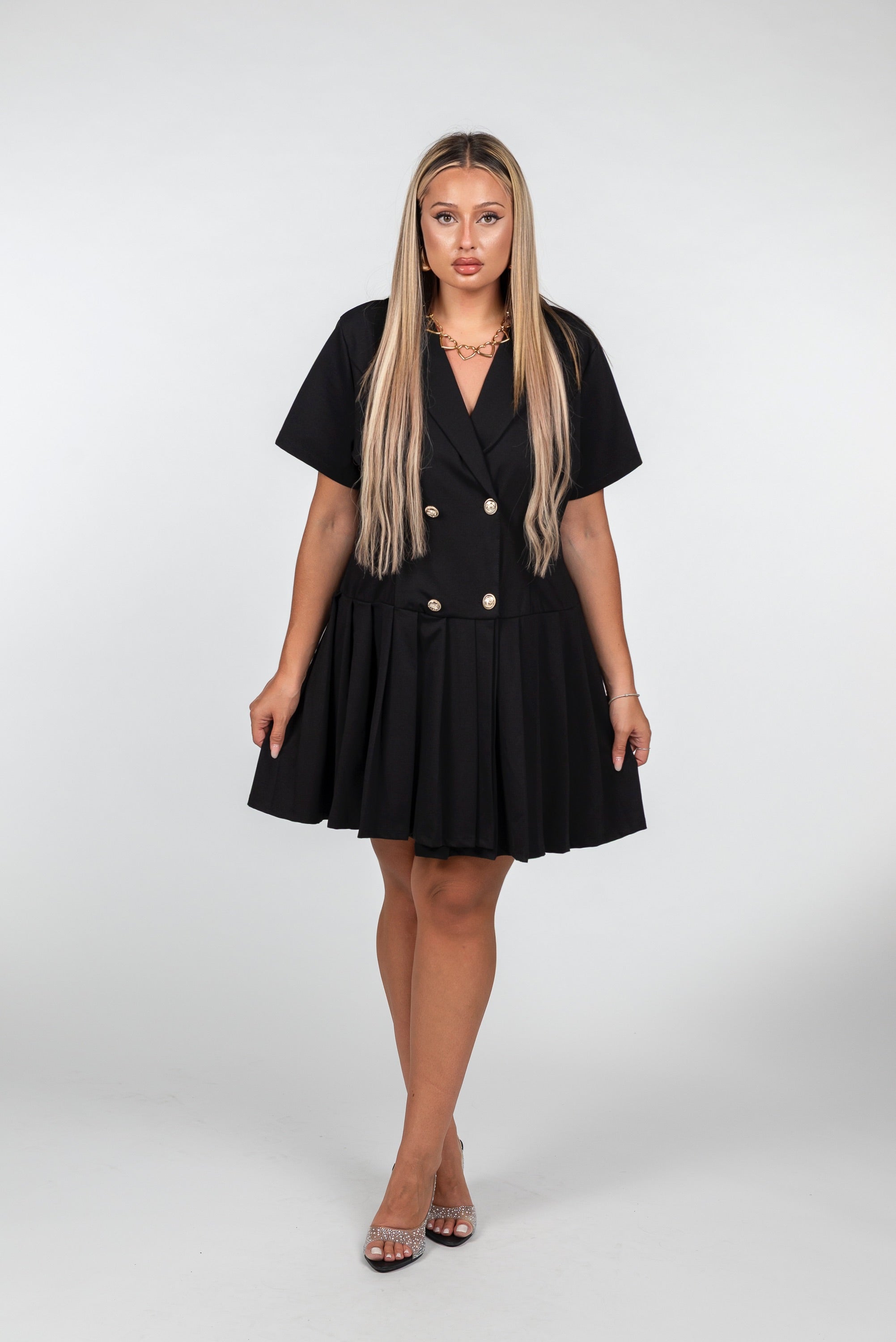 Dress Balze Bottone