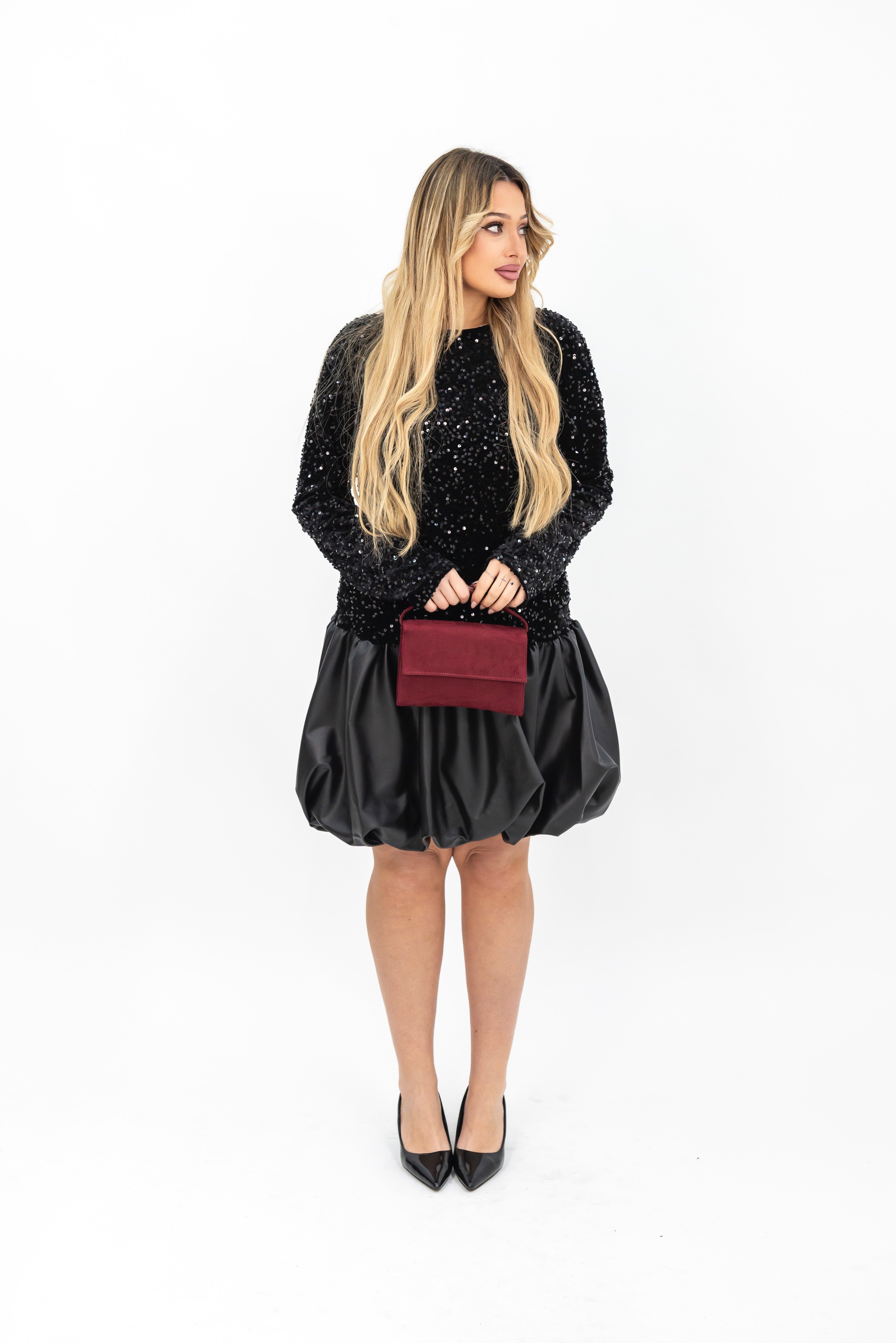 Dress Pailettes Eco-Pelle