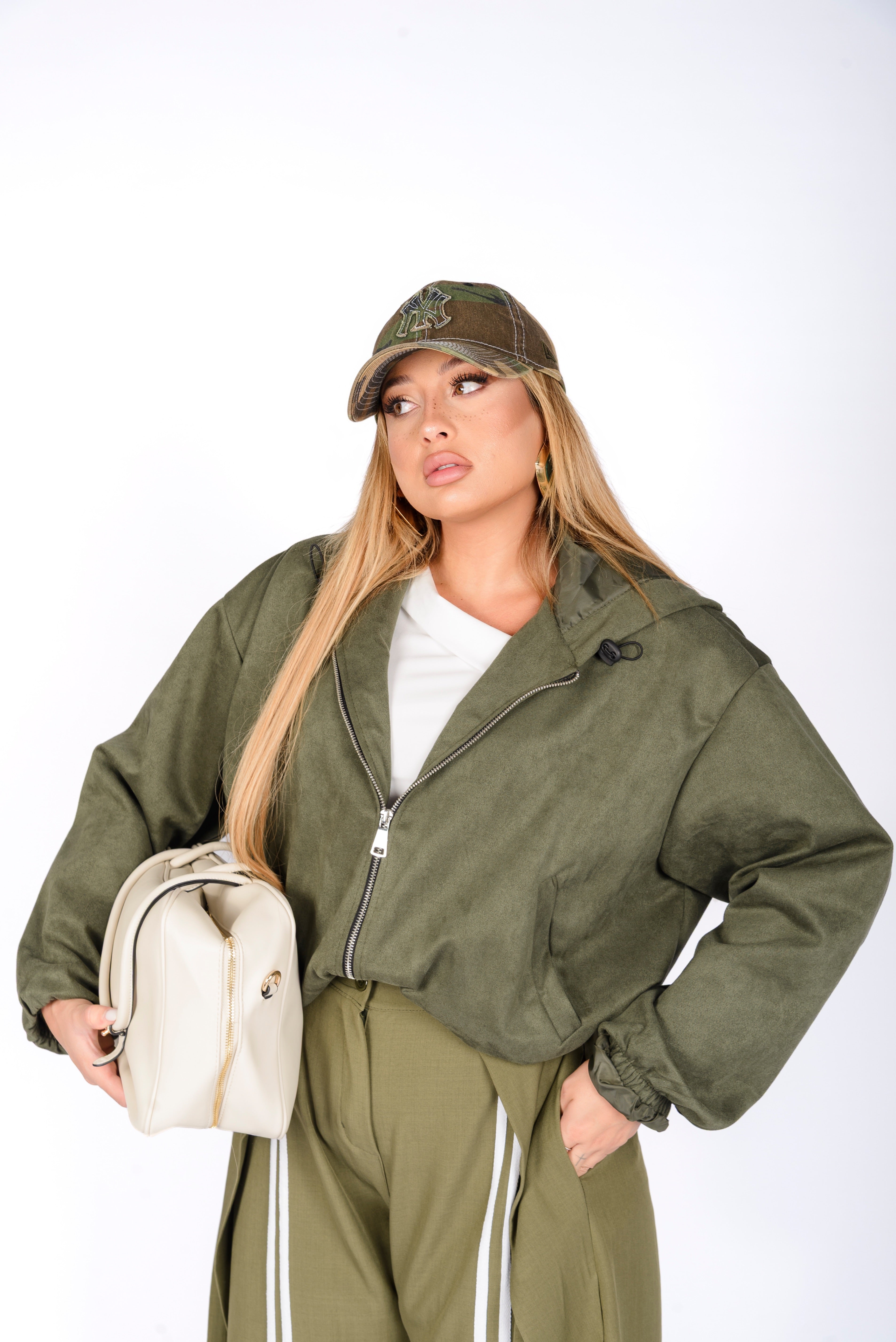 Bomber Crop Camoscio