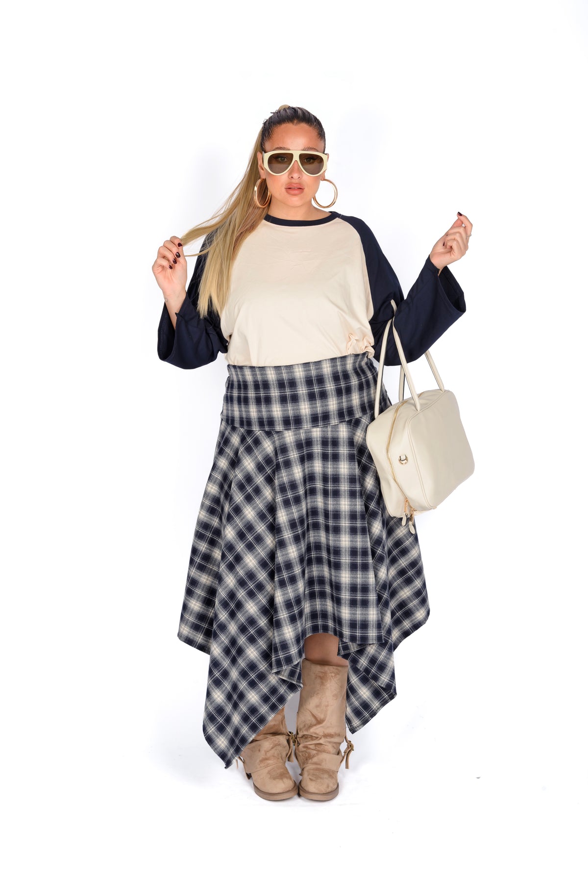 Gonna Asimmetrica Tartan