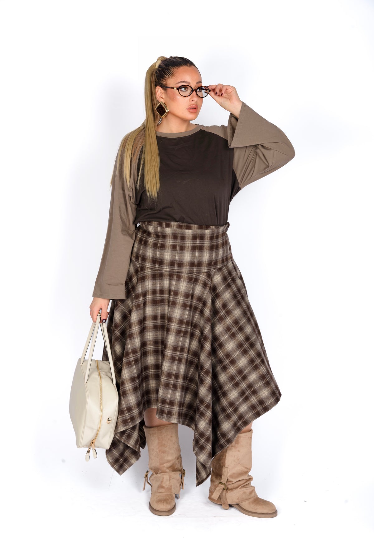 Gonna Asimmetrica Tartan