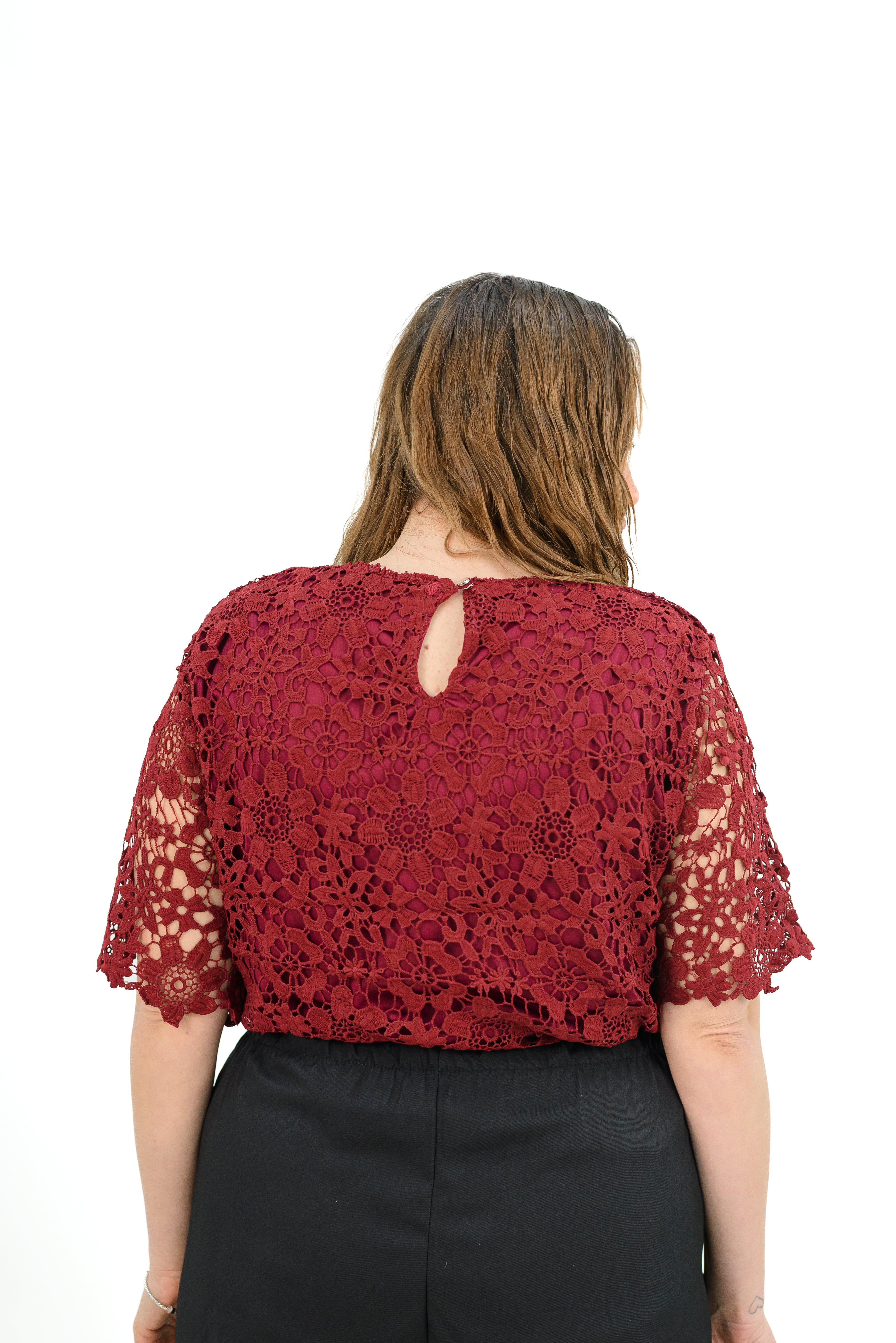 Maglia Pizzo Con Fiore