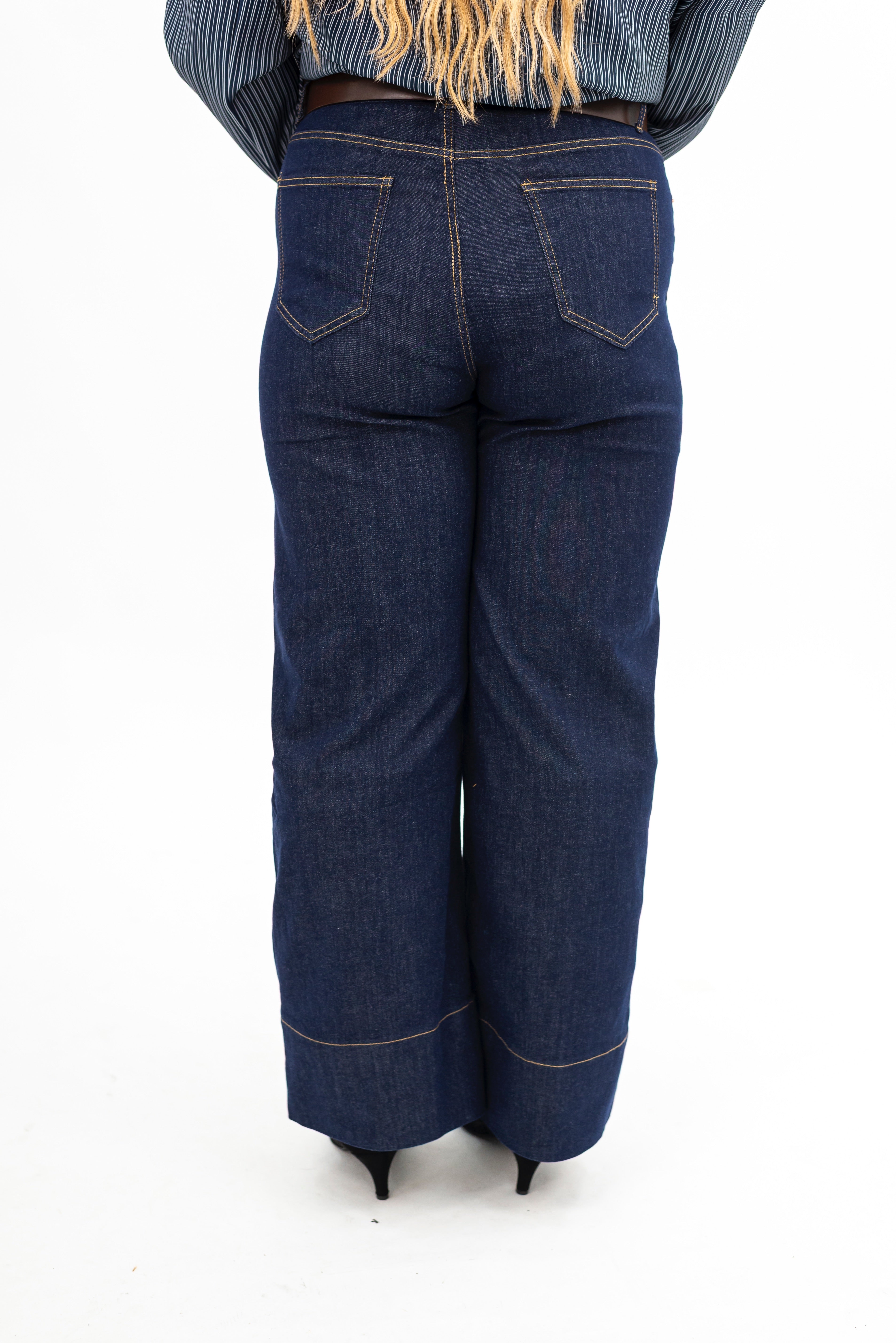 Jeans Fake Denim Cintura