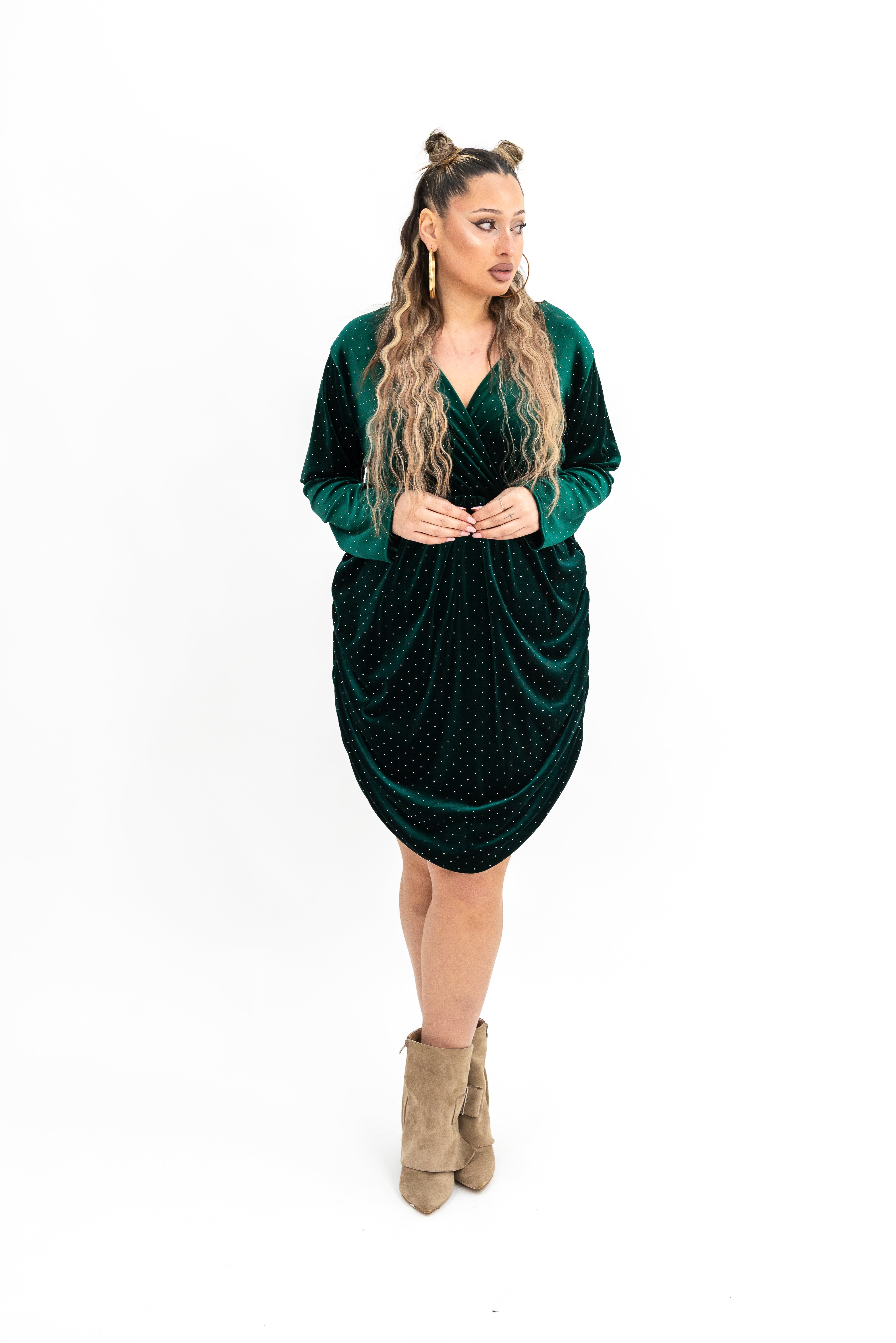 Dress Drappeggio Strass