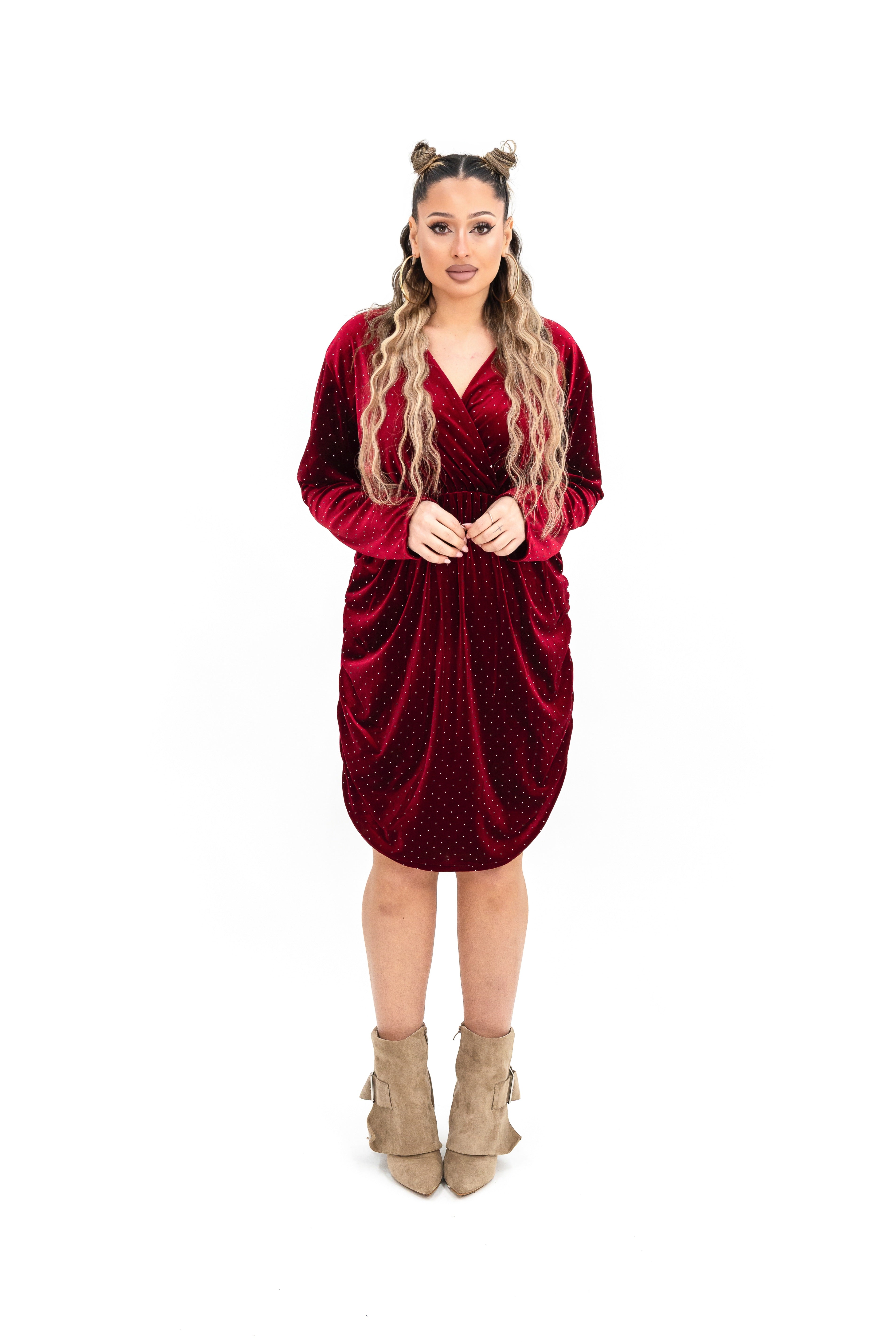 Dress Drappeggio Strass