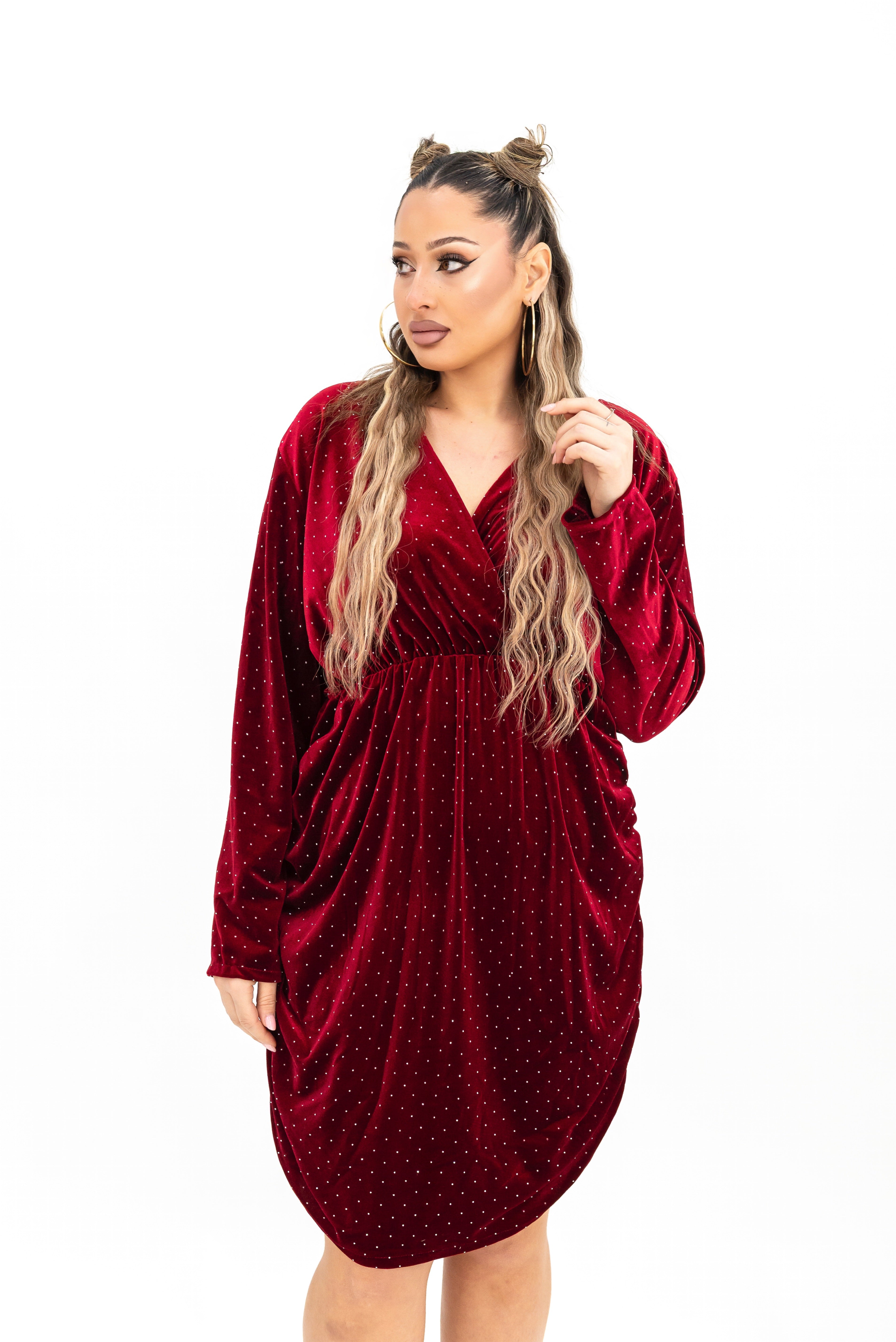 Dress Drappeggio Strass