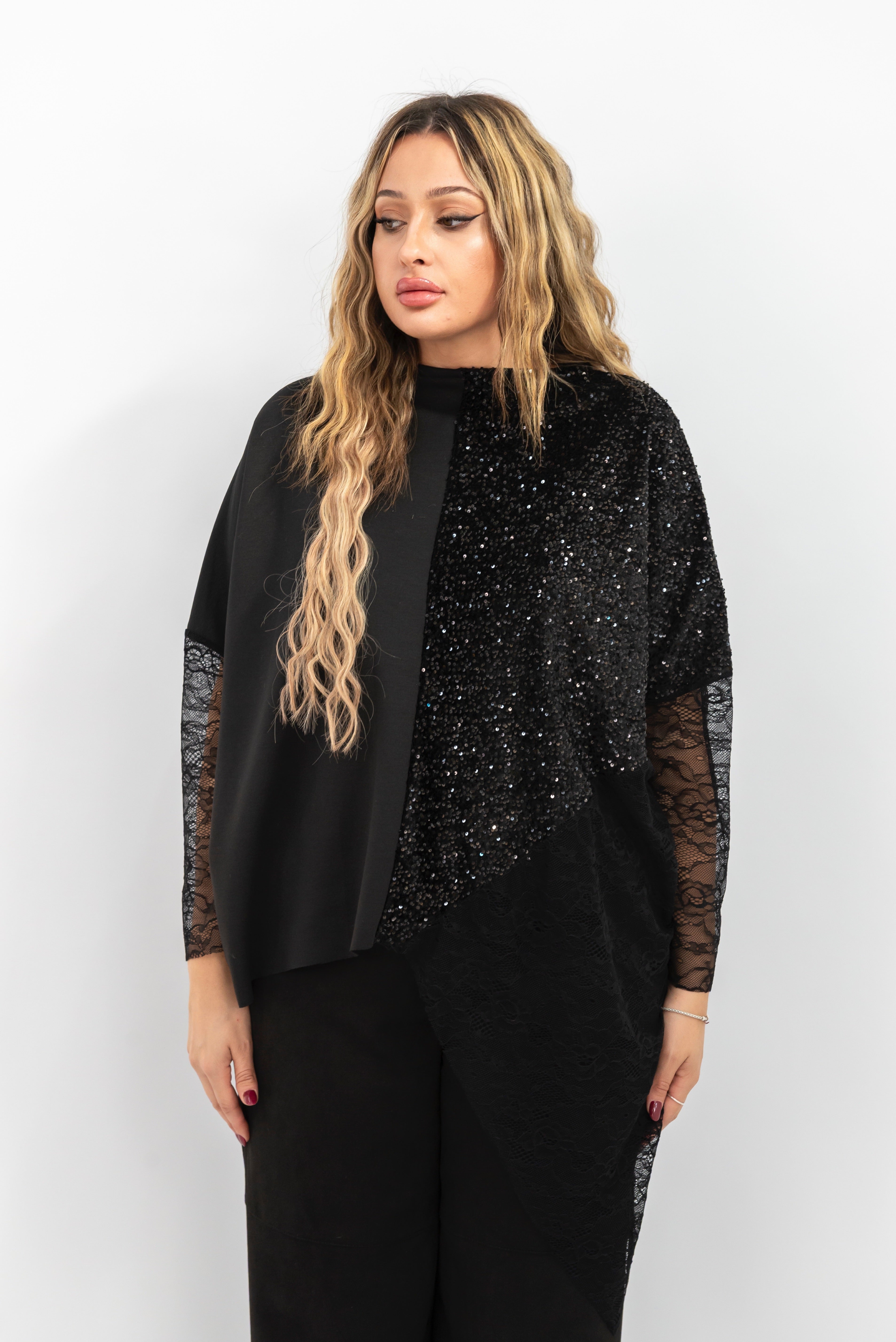 Maglia Paillettes Pizzo