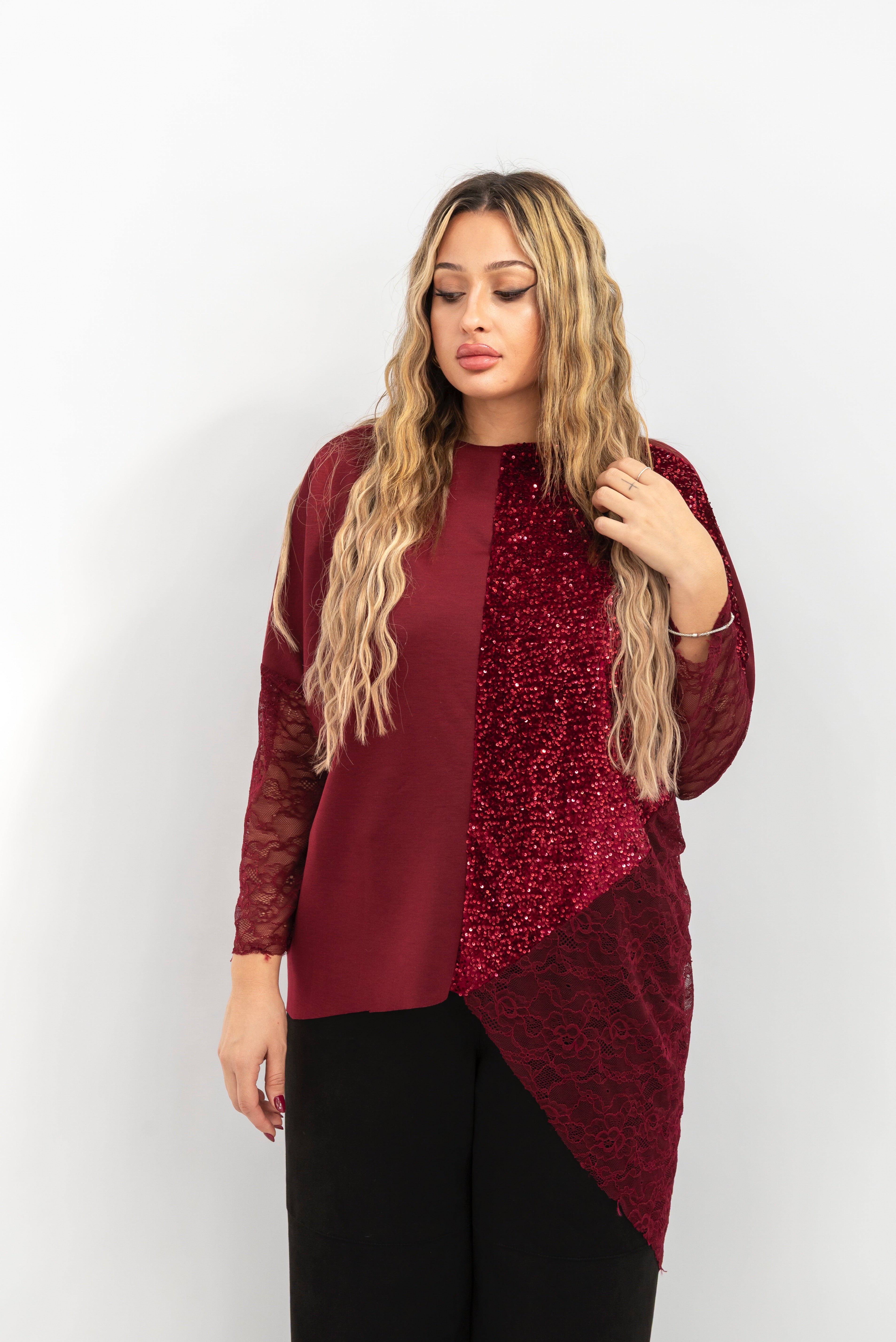 Maglia Paillettes Pizzo
