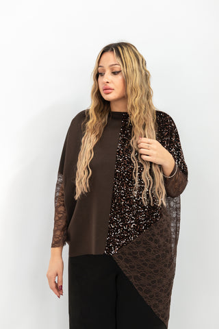 Maglia Paillettes Pizzo
