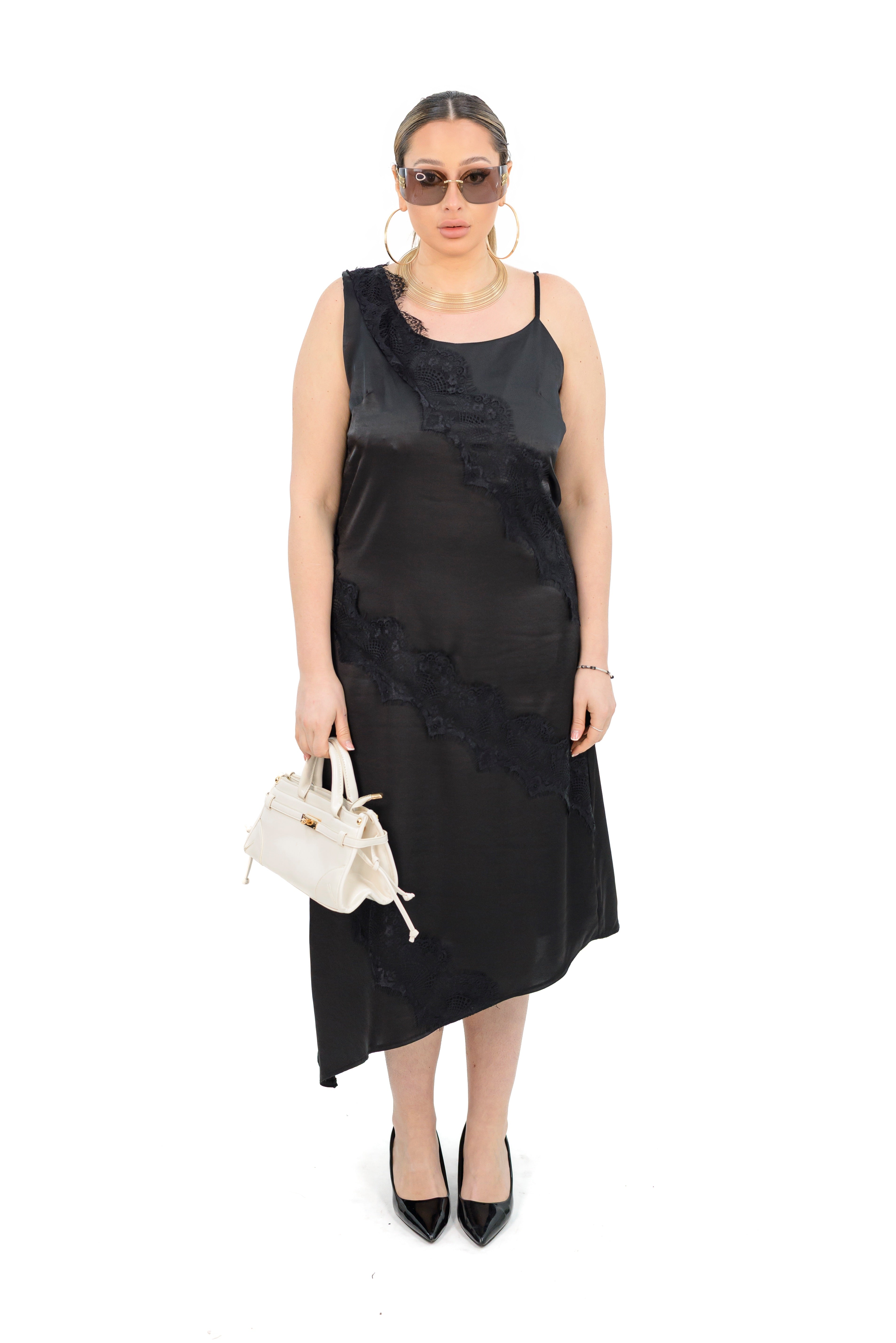 Dress Asimmetrico Con Pizzo