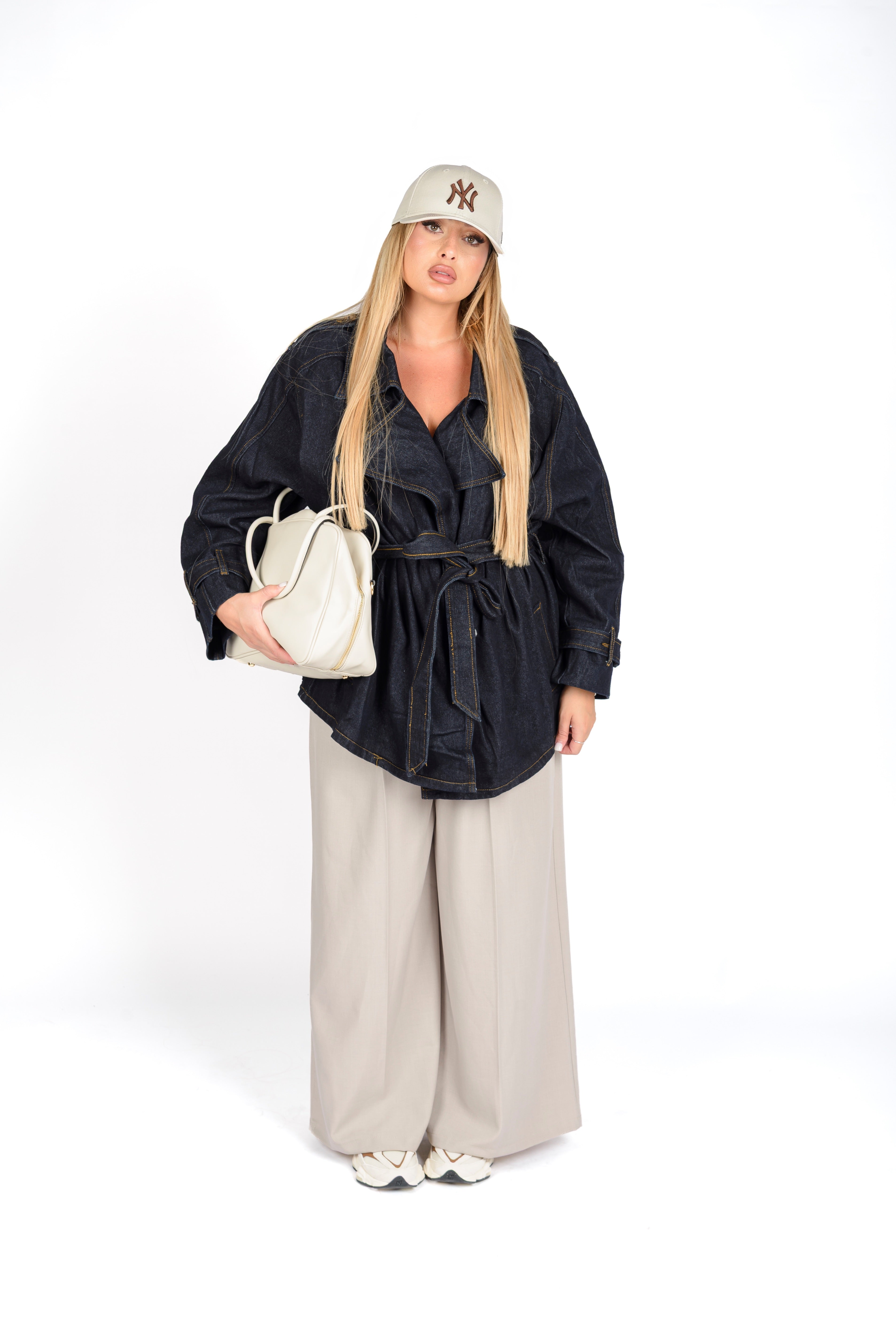 Denim Jacket Con Cintura
