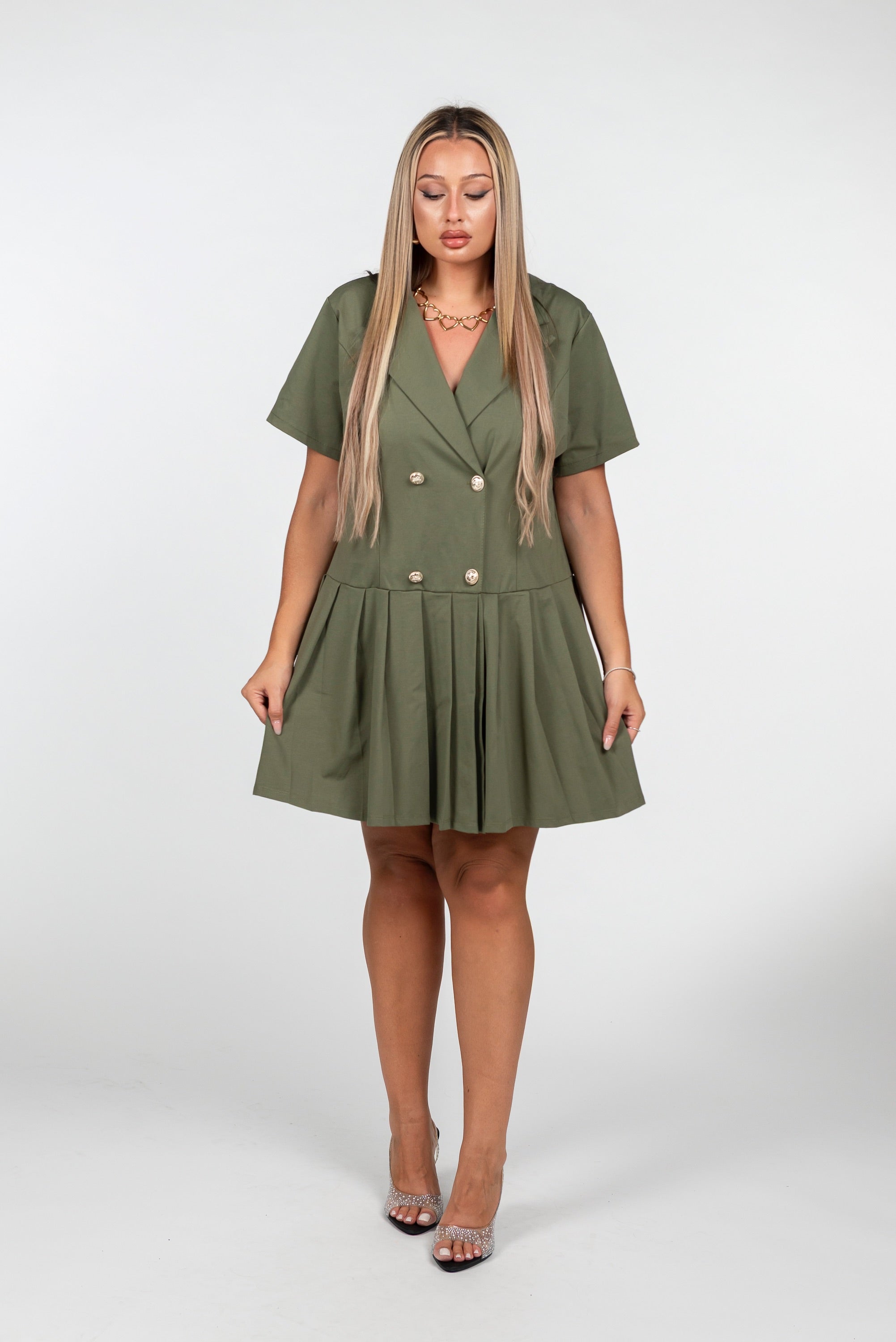 Dress Balze Bottone