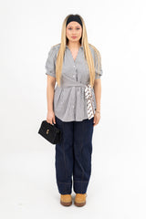 Jeans Fake Denim Con Cintura