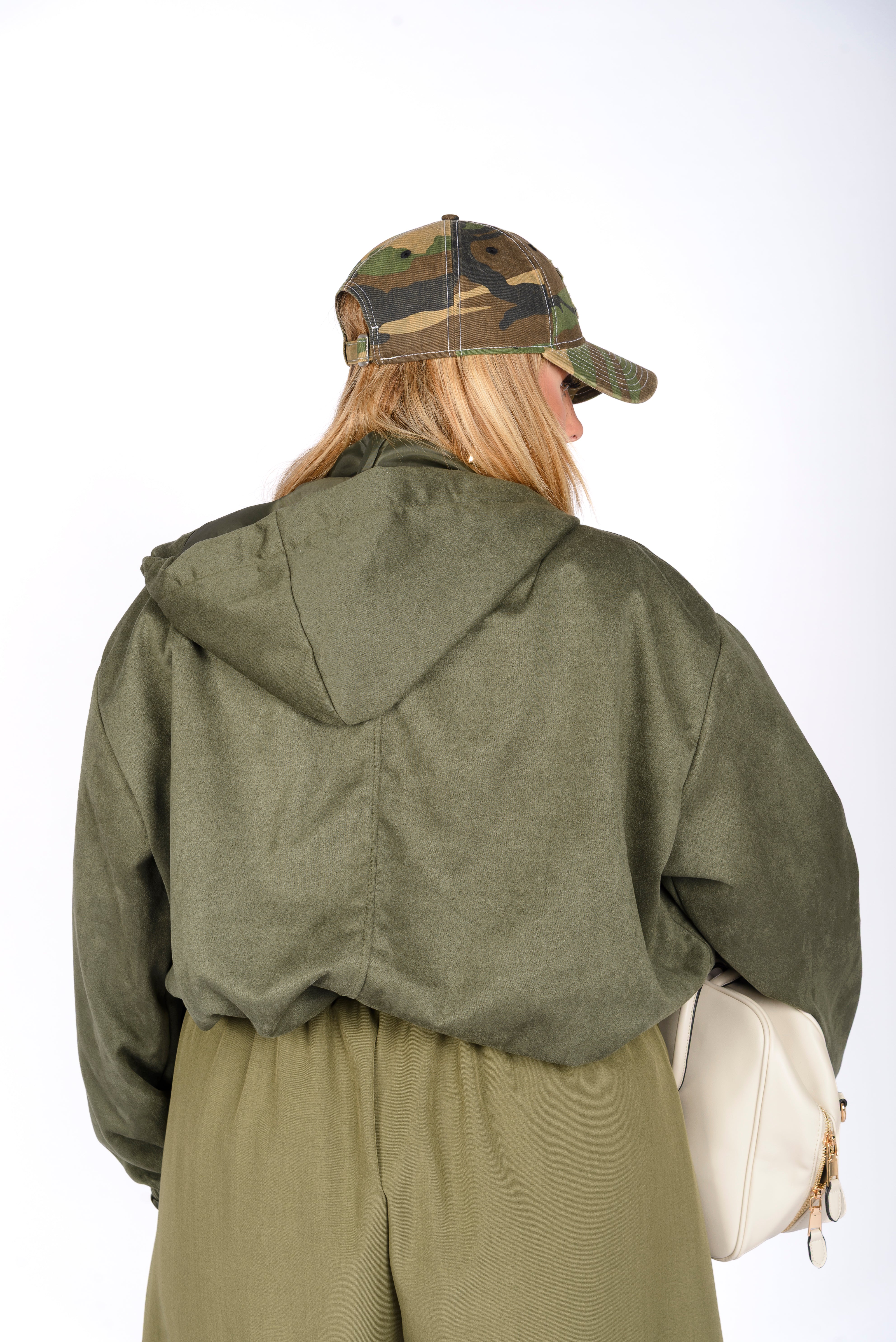 Bomber Crop Camoscio