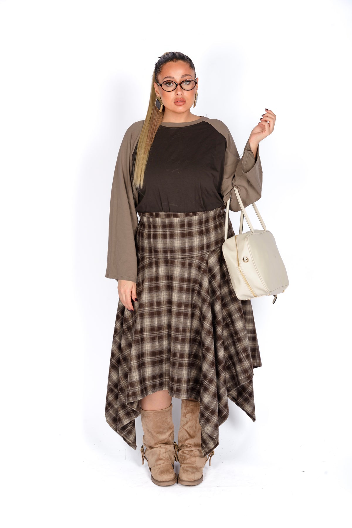 Gonna Asimmetrica Tartan