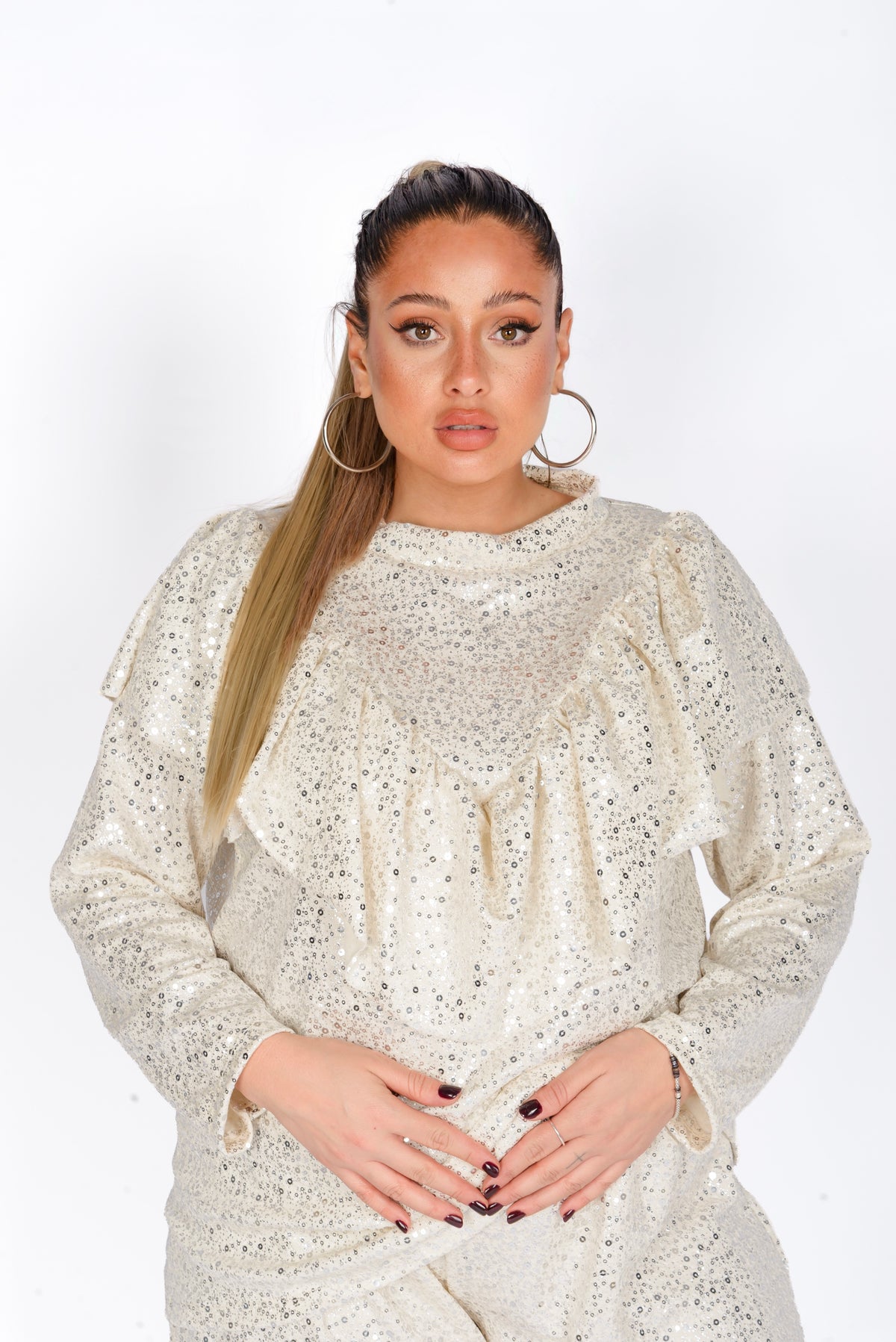 Blusa Sparkle Con Volant