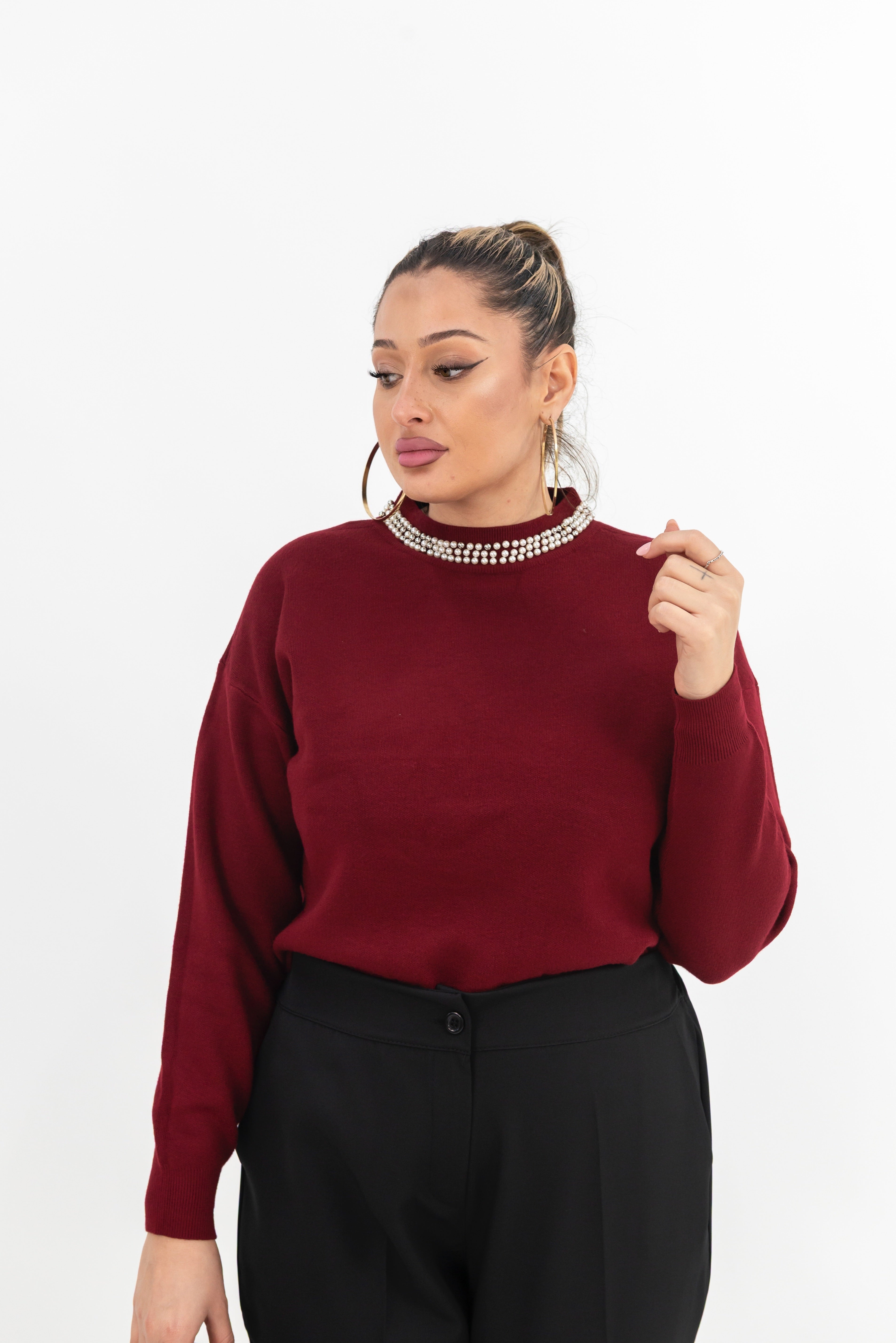 Maglione Collo Perla