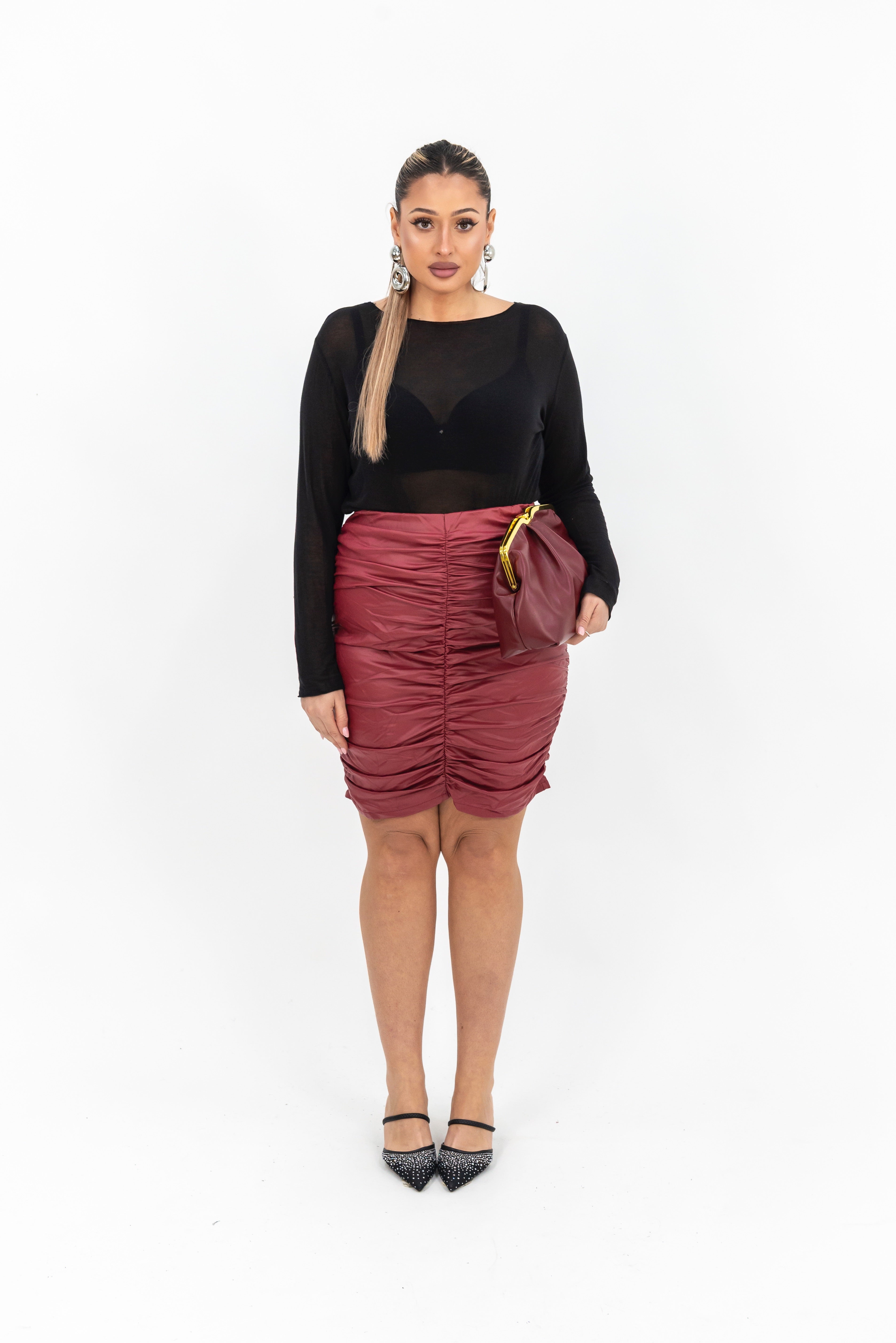 Gonna Drappeggio Ecopelle