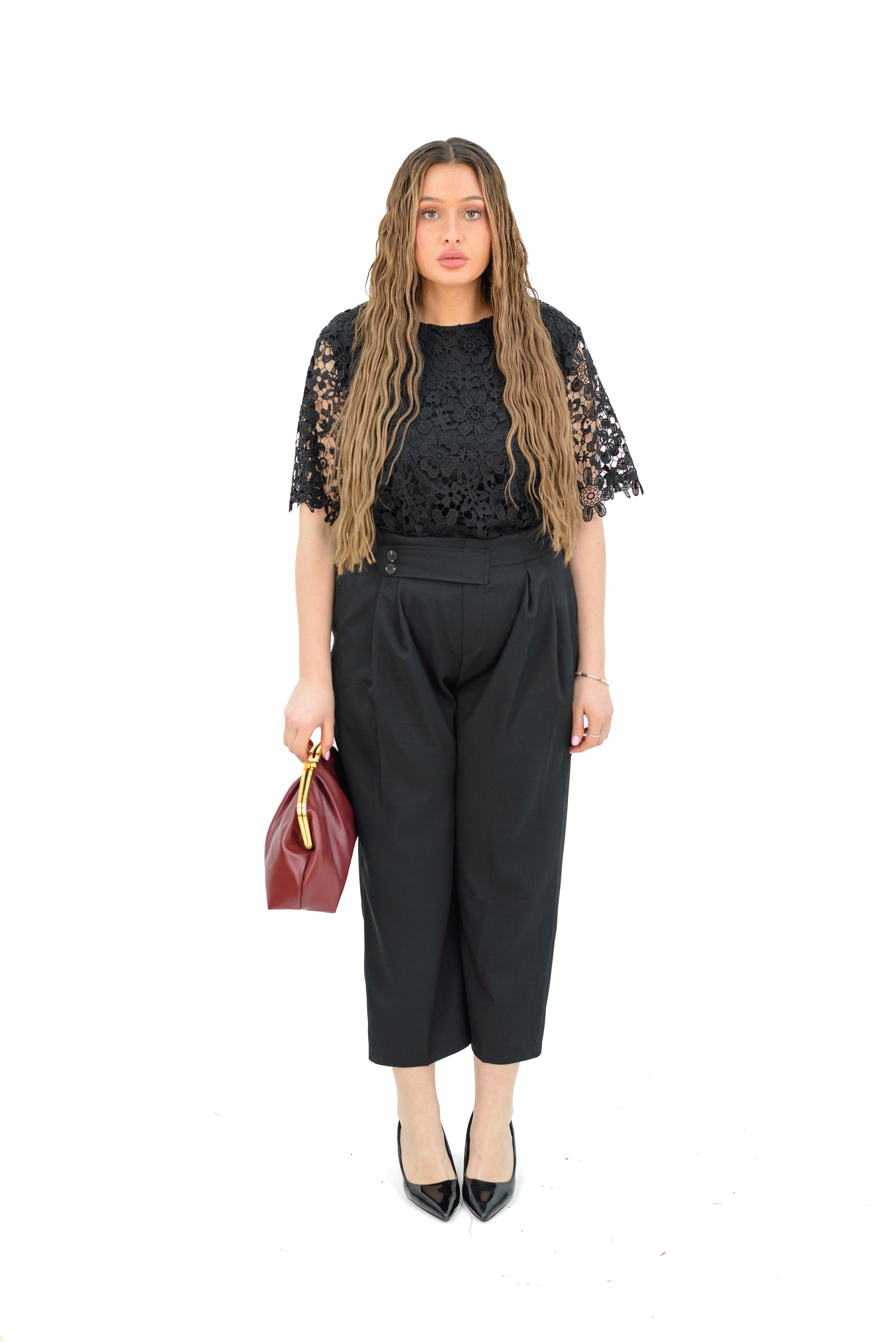 Maglia Pizzo Con Fiore