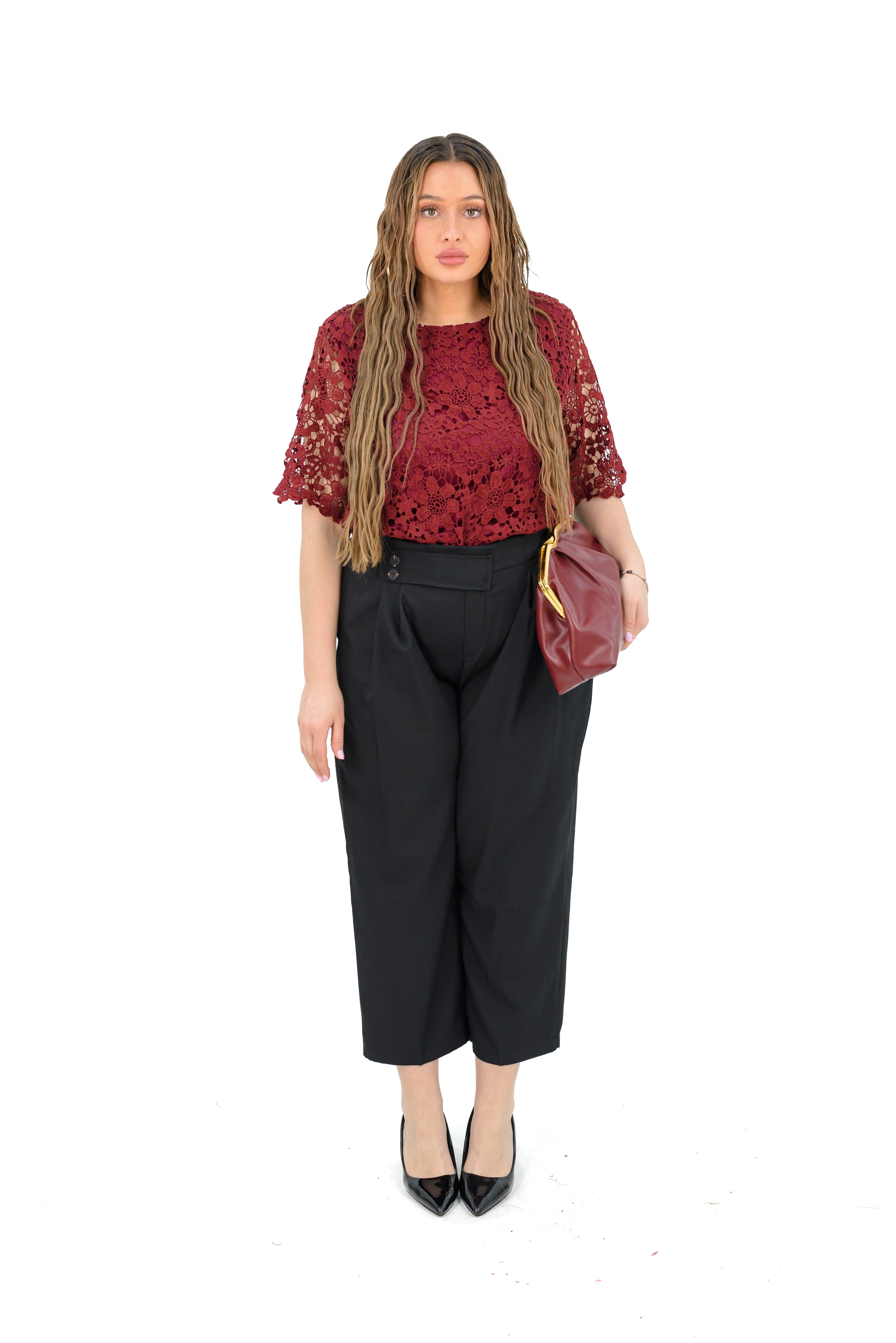 Maglia Pizzo Con Fiore